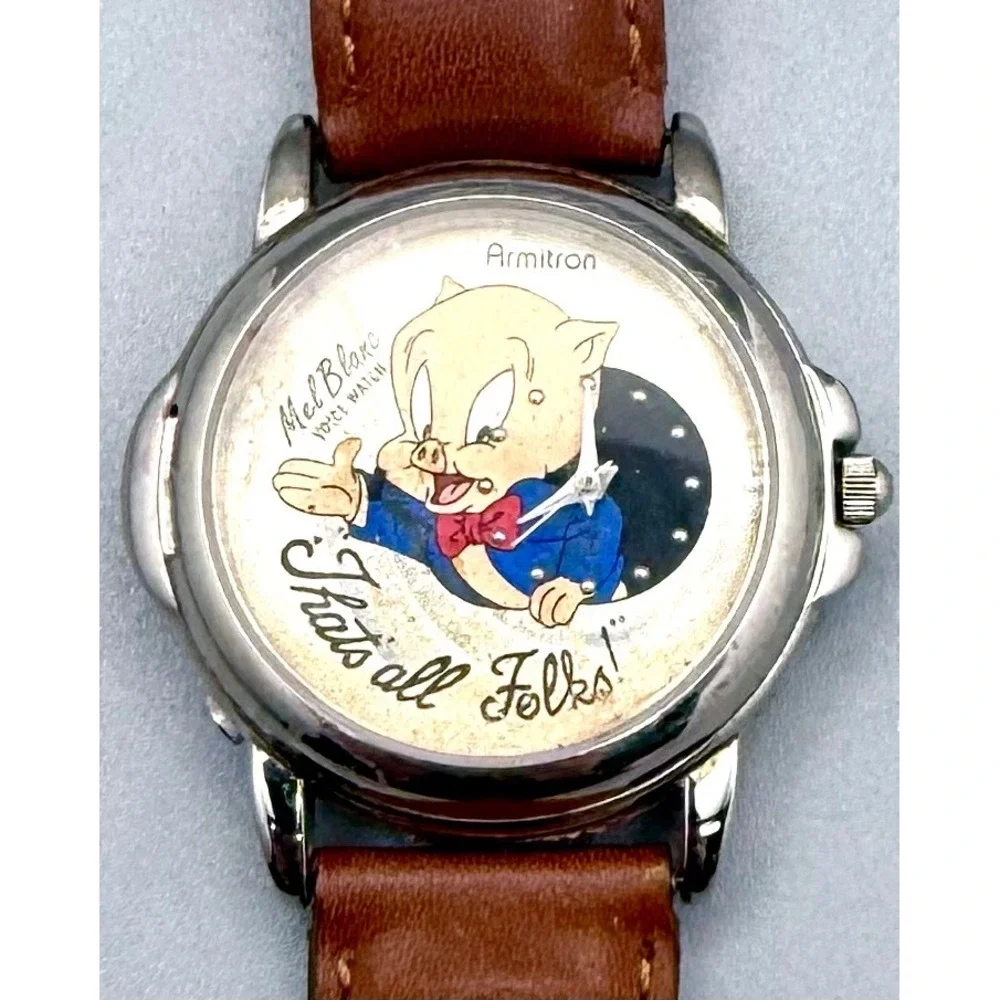 Vintage Armitron Porky Pig Mel Blanc Voice Watch Looney Tunes Untested Repair